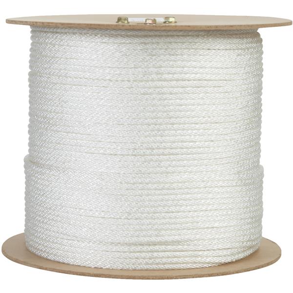 1/4'' x 1000' White Braided UV Resistant Nylon Rope Cut to Length