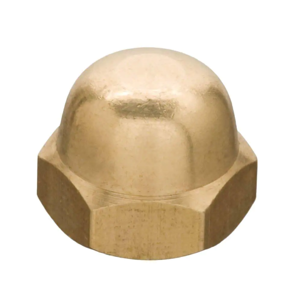 8-32 Acorn Cap Nuts – Solid Brass, Plain Finish, External Hex, 20 Pack