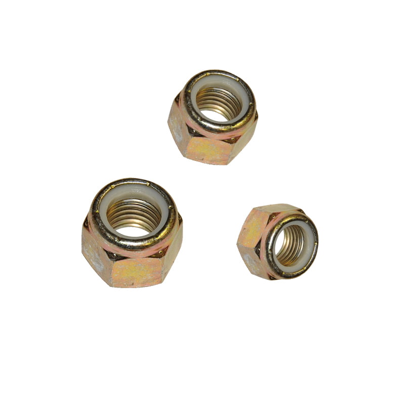 PCs 100 1-8 Grade 8 Nylon Insert Lock Replacement Threaded Nuts Assortment Set Nylock Yellow Zinc Plated 