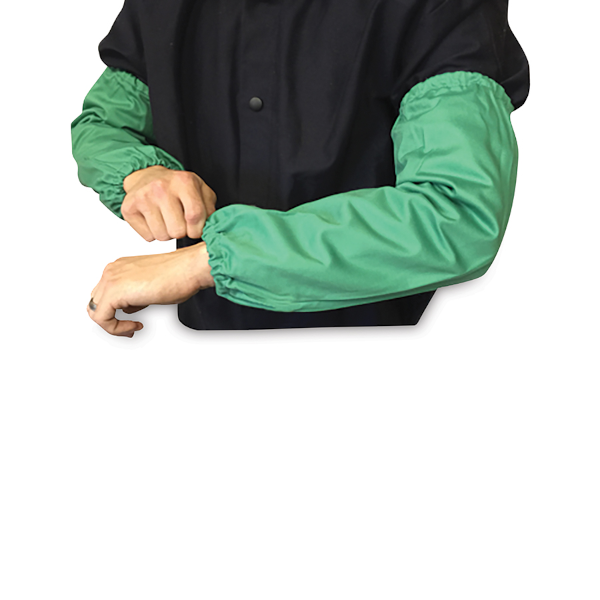 Best Weld 18" Green Cotton Sateen Flame Retardant Welding Sleeves One Size CA-340-18