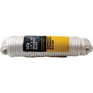1/4'' x 50' White Braided Nylon Rope 721482 - Image 2