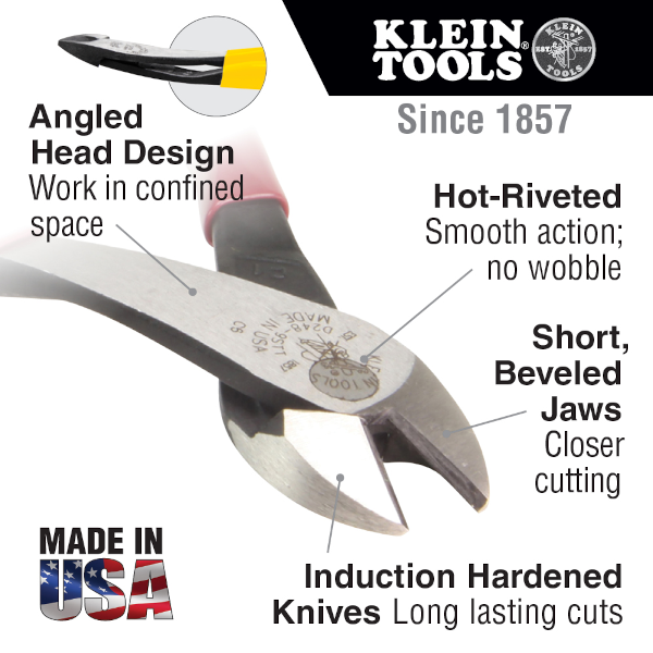 9" Klein Journeyman High-Leverage Diagonal Cutting Pliers J2000-48 - Image 2