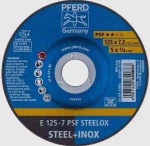 5"x1/4"x7/8" Type 27 Pferd Grinding Disc 61003