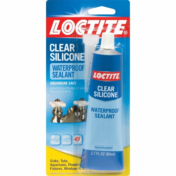 LOCTITE Silicone Sealant Caulk Clear 2.7 Oz. 908570