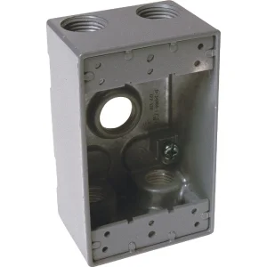 1 Gang Hubbell 5 Outlet Single Gang Weatherproof Outdoor Outlet Box 5331-0