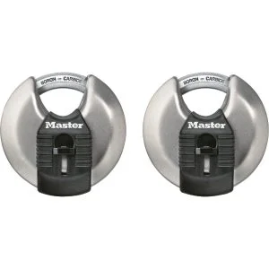 2-3/4" Master Lock Magnum Discus Keyed Padlock Stainless Steel 2 Pack M40XT