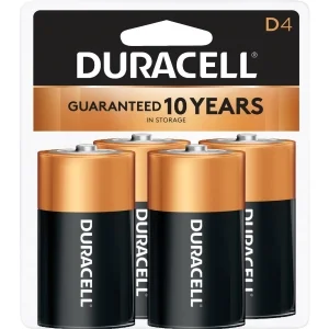 D Duracell Alkaline Battery 4 Pack 3361