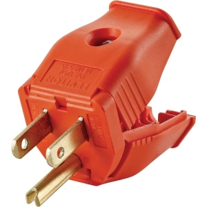 15 AMP Orange Leviton Clamp Tight Grounding Cord Plug 003-3W101-0OR