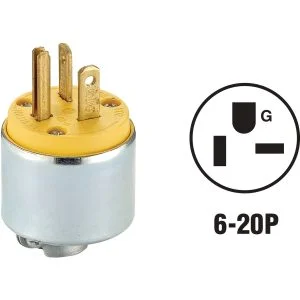 20 AMP Leviton Armored Cord Plug 000-620PA