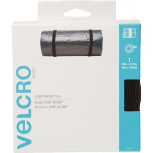 1-1/2"x30' VELCRO Black Brand One-Wrap Multi-Use Hook & Loop Roll 91372