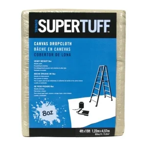 4' x 15' Trimaco SuperTuff Heavyweight Canvas Drop Cloth 58908