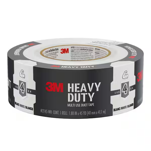 45 Yd x1.88" x7.4 mil. White 3M Duct Tape 2145-WH