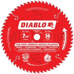 7-1/4" X 56 TPI Diablo Circular Saw Blade for Aluminum D0756N