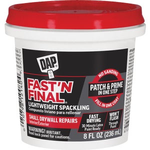 DAP Fast 'N Final Lightweight Latex Patch & Prime Spackling 1/2 Pt. 7079812140