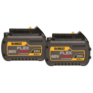 DeWalt Flexvolt 20V/60V MAX Lithium-Ion 6Ah Tool Batteries 2 Pack DCB606-2