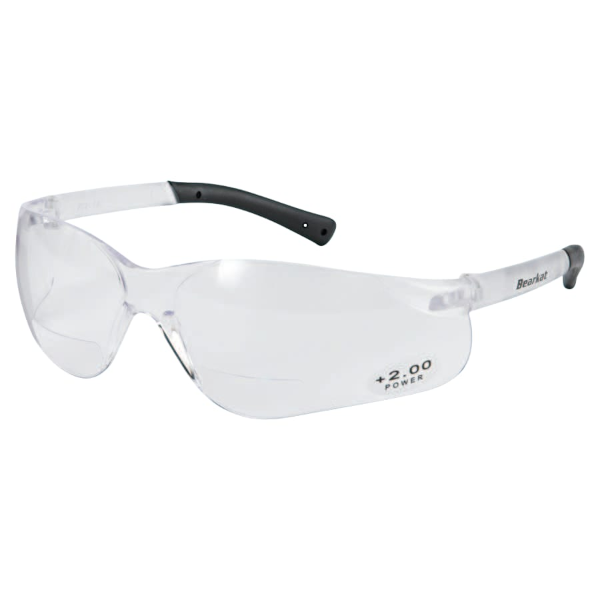 2.0 Diopter MCR Safety Clear Bifocal Cheater Safety Glasses BKH20