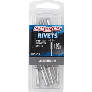 3/16"x5/8" Channellock POP Rivets Aluminum 10 Pack 381519