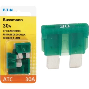 30 AMP Bussmann ATO Green Mini Spade Fuse 4 Pack BP/ATC-30-RP