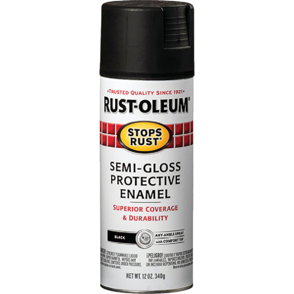 Rust-Oleum Semi-Gloss Black Spray Paint 12 Oz. 7798-830