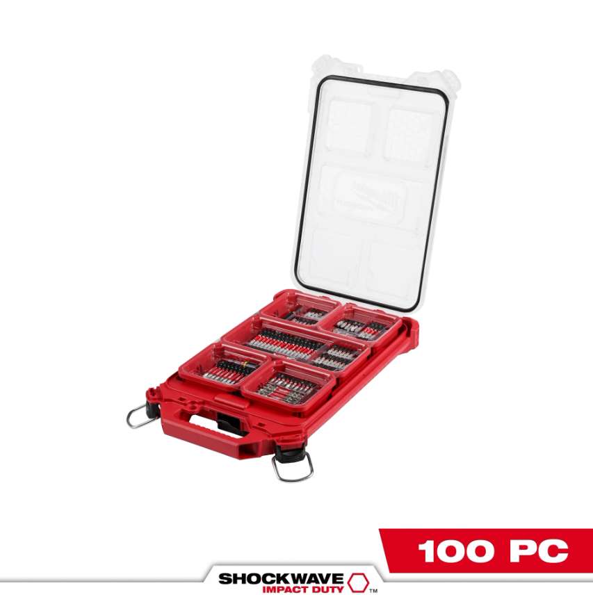 100 Piece Milwaukee SHOCKWAVE Packout Impact Screwdriver Bit Set 48-32-4082 - Image 2