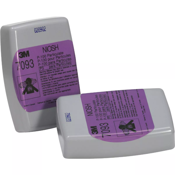 3M P100 Demolition Respirator Filter Cartridge For Lead & Paint Removal 2 Pack 7093H1-DC