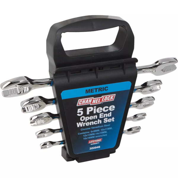 5 Piece Channellock Metric Open End Wrench Set 302946
