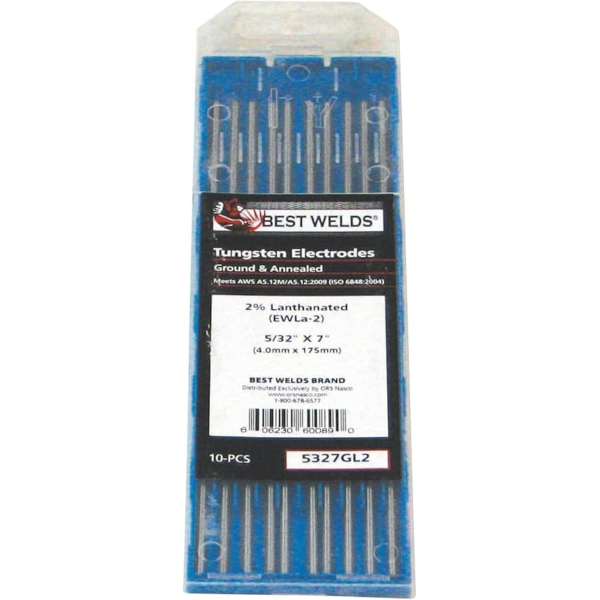 1/8" X 7" 2% Lanthanated Tungsten Electrodes 10 Pack 187GL2