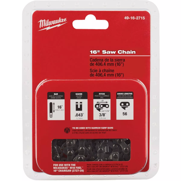 Milwaukee 16" Replacement Chain Saw Chain 49-16-2715