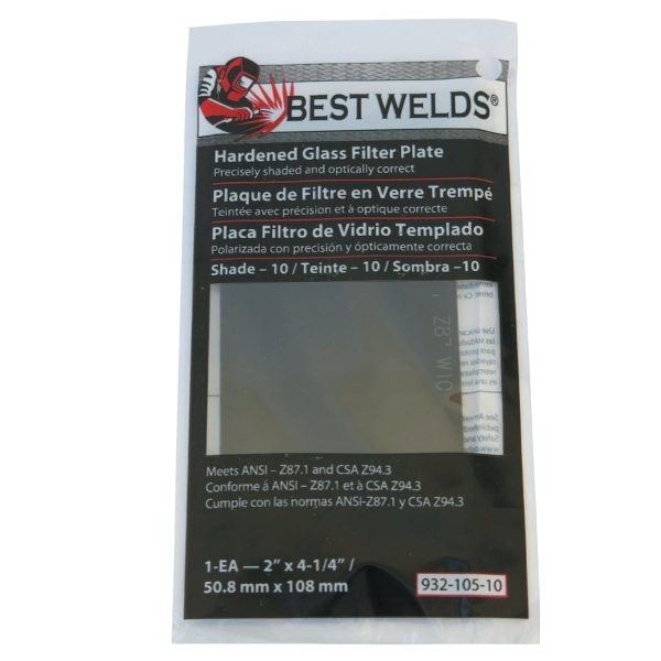 Best Welds 2" X 4-1/4" Hardened Glass Cover Shade 11 Green Lens 932-105-11