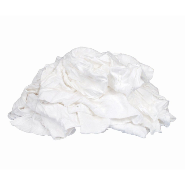 Pioneer Wiping Cloth 100% White Cotton T-Shirt Wiping Cloth Rags 10Lbs. per Box 10447