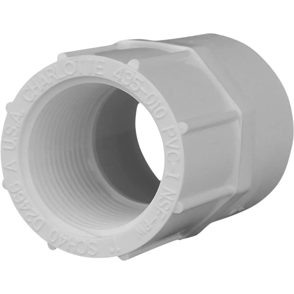 1" SLIP X 1" FPT Sch. 40 PVC Adapter 02101 1000HA