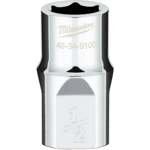 1/2" Drive X 1/2" Milwaukee Socket 6 Point Shallow with 4-Flat Sides 45-34-9100