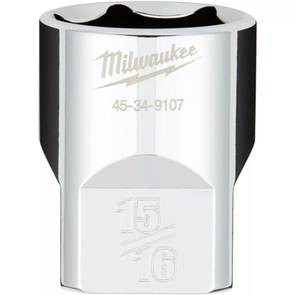 1/2" Drive X 15/16" Milwaukee Socket 6 Point Shallow with 4-Flat Sides 45-34-9107