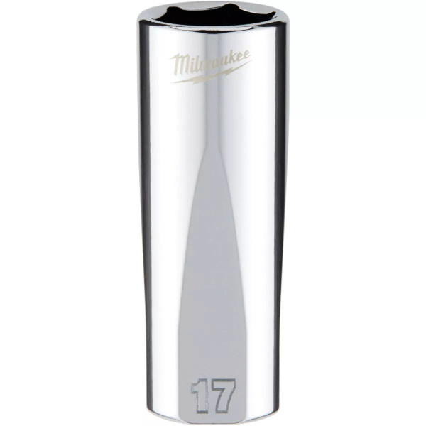 3/8" Drive X 17mm Milwaukee Socket 6 Point Deep with 4-Flat Sides 45-34-0117