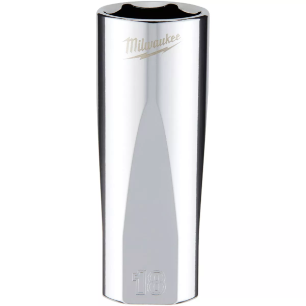 3/8" Drive X 18mm Milwaukee Socket 6 Point Deep with 4-Flat Sides 45-34-0118