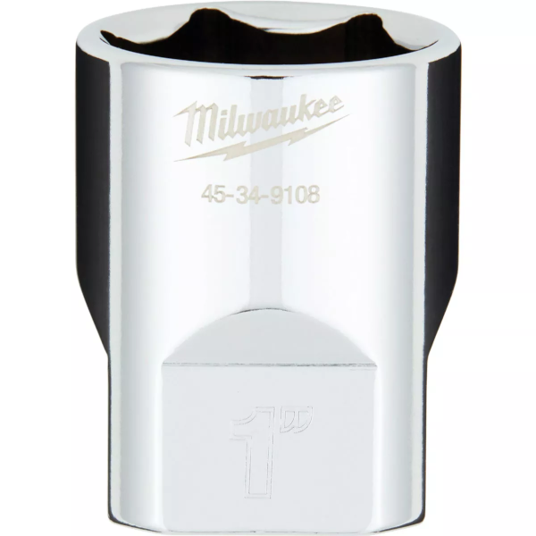 1/2" Drive X 1" Milwaukee Socket 6 Point Shallow with 4-Flat Sides 45-34-9108