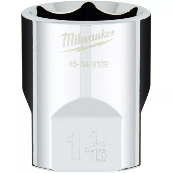 1/2" Drive X 1-1/16" Milwaukee Socket 6 Point Shallow with 4-Flat Sides 45-34-9109