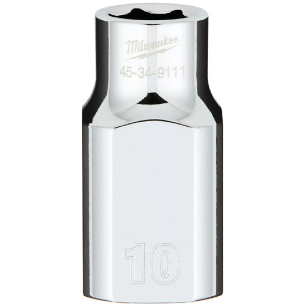 1/2" Drive X 10mm Milwaukee Socket 6 Point Shallow with 4-Flat Sides 45-34-9111