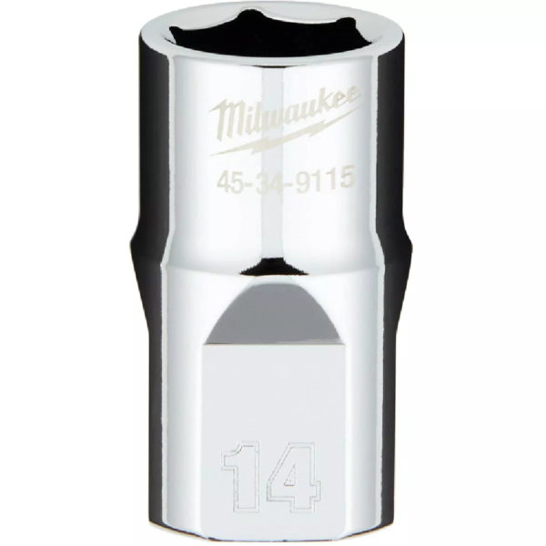 1/2" Drive X 14mm Milwaukee Socket 6 Point Shallow with 4-Flat Sides 45-34-9115