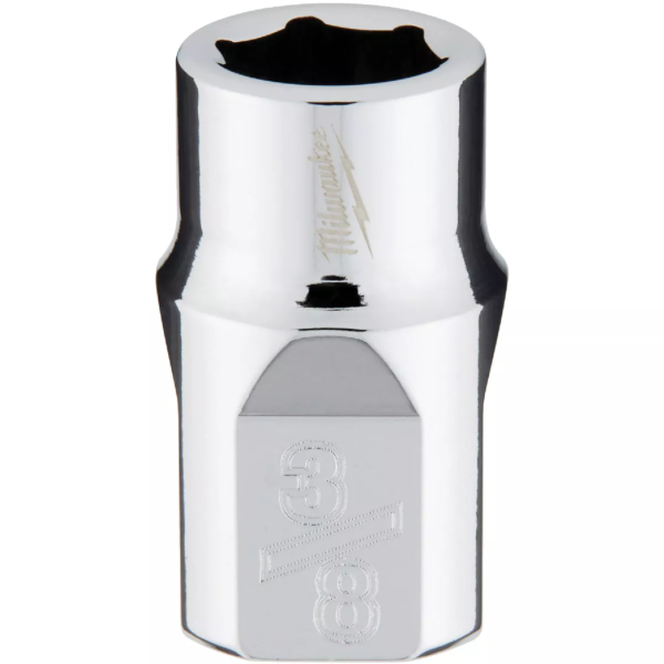 3/8" Drive X 3/8" Milwaukee Socket 6 Point Shallow with 4-Flat Sides 45-34-9062