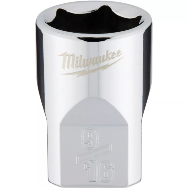 3/8" Drive X 9/16" Milwaukee Socket 6 Point Shallow with 4-Flat Sides 45-34-9065