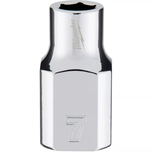 3/8" Drive X 7mm Milwaukee Socket 6 Point Shallow with 4-Flat Sides 45-34-9077