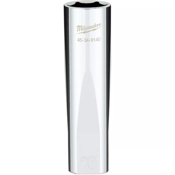 1/2" Drive X 16mm Milwaukee Socket 6 Point Deep with 4-Flat Sides 45-34-9140