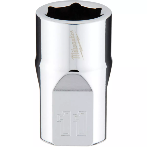 3/8" Drive X 11mm Milwaukee Socket 6 Point Shallow with 4-Flat Sides 45-34-9081