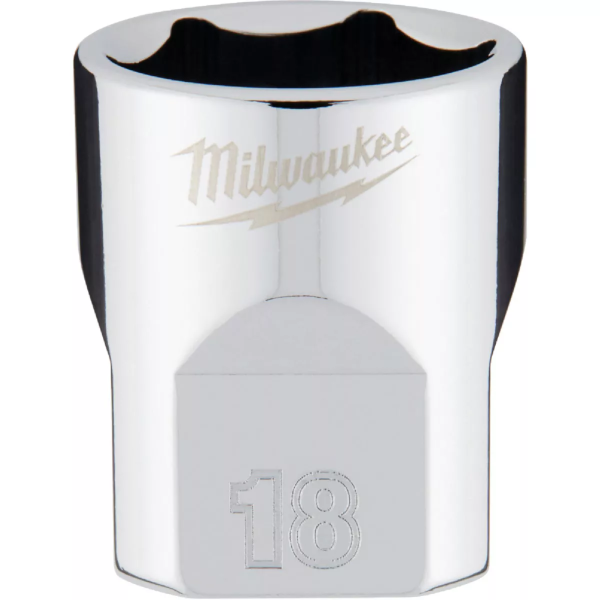 3/8" Drive X 18mm Milwaukee Socket 6 Point Shallow with 4-Flat Sides 45-34-9088
