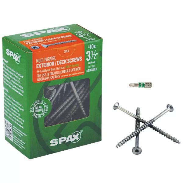 #10 X 3-1/2" Spax Flat Head Torx Exterior Deck Screw HCR-X 1 Lb. Box (59 Ct.)