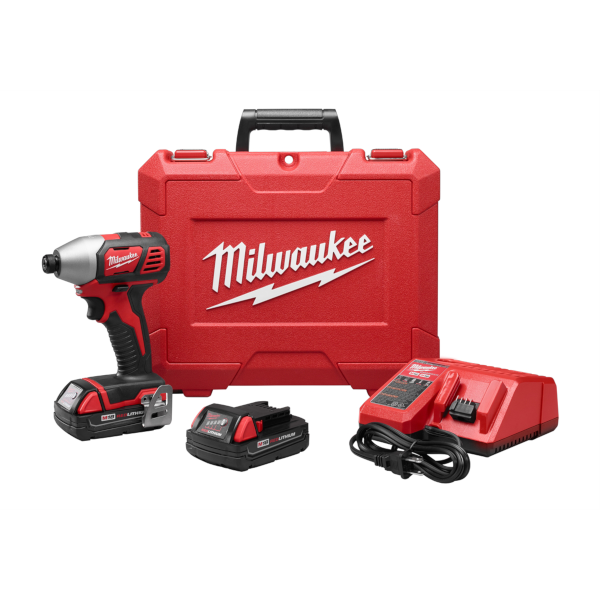 1/4" Milwaukee 18V Cordless Impact Driver Kit 2656-22CT
