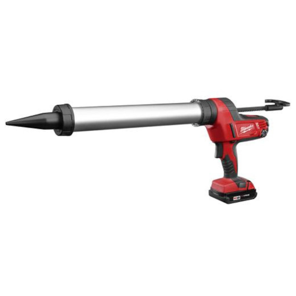 20 Oz. Milwaukee 18V Lithium-Ion Cordless Caulking Gun Kit Aluminum Sausage w/(1) 1.5Ah Battery, Charger 2642-21CT