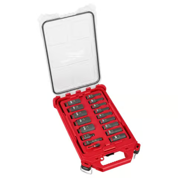 3/8" Drive Milwaukee Shockwave 6 Point Standard Deep Impact Socket 17 Piece Set 49-66-6800 - Image 2