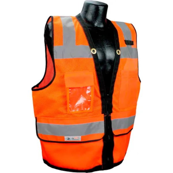 Radians Type R Class 2 Heavy Duty Orange Surveyor Safety Vest Large SV59Z-2ZOD-L